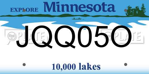 JQQ05O Minnesota License Plate