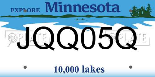 JQQ05Q Minnesota License Plate