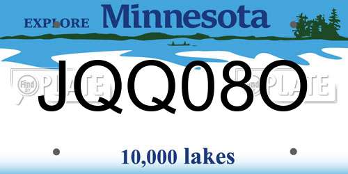 JQQ08O Minnesota License Plate