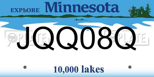 JQQ08Q Minnesota License Plate