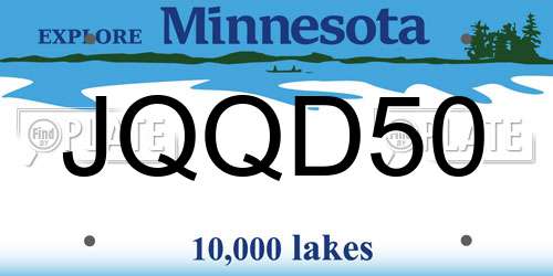 JQQD50 Minnesota License Plate