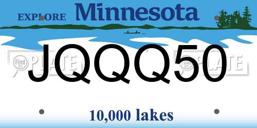 JQQQ50 Minnesota License Plate