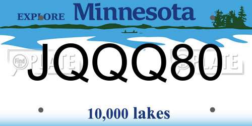 JQQQ80 Minnesota License Plate