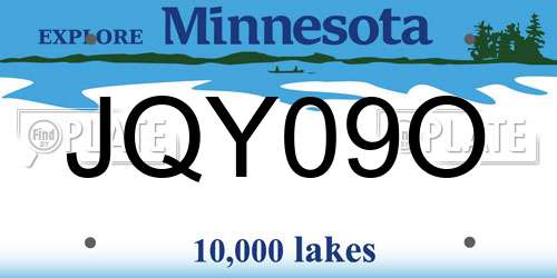 JQY09O Minnesota License Plate