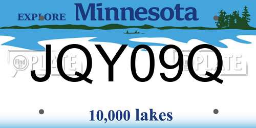 JQY09Q Minnesota License Plate