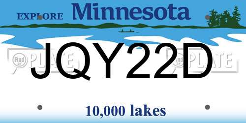 JQY22D Minnesota License Plate