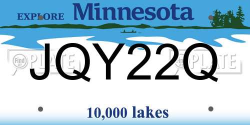 JQY22Q Minnesota License Plate
