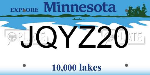 JQYZ20 Minnesota License Plate
