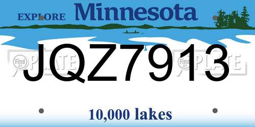 JQZ7913 Minnesota License Plate