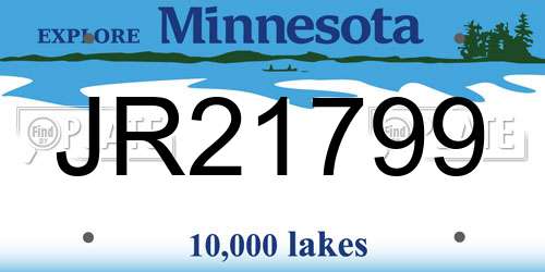 JR21799 Minnesota License Plate