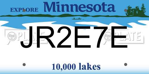 JR2E7E Minnesota License Plate