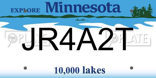 JR4A2T Minnesota License Plate