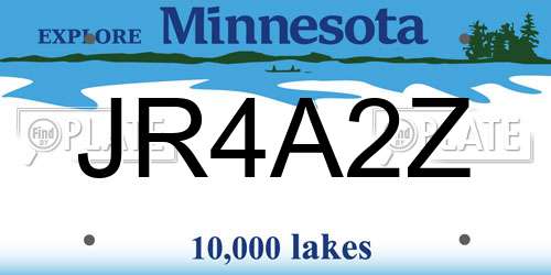 JR4A2Z Minnesota License Plate