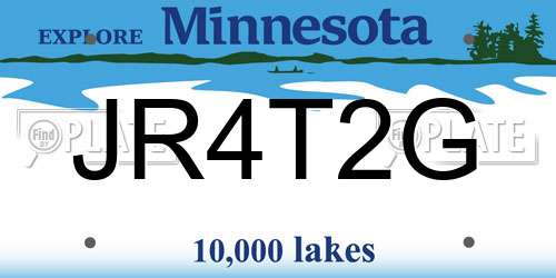 JR4T2G Minnesota License Plate