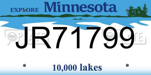 JR71799 Minnesota License Plate