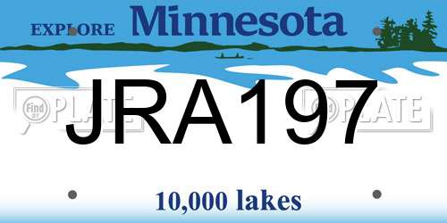 JRA197 Minnesota License Plate