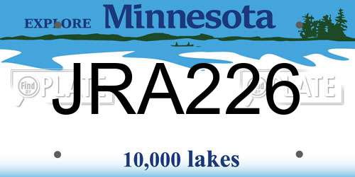 JRA226 Minnesota License Plate