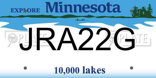 JRA22G Minnesota License Plate