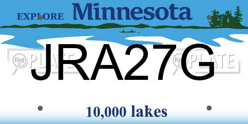 JRA27G Minnesota License Plate