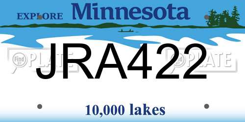 JRA422 Minnesota License Plate