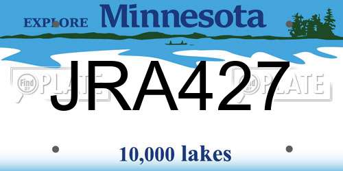 JRA427 Minnesota License Plate