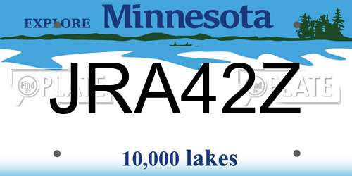 JRA42Z Minnesota License Plate