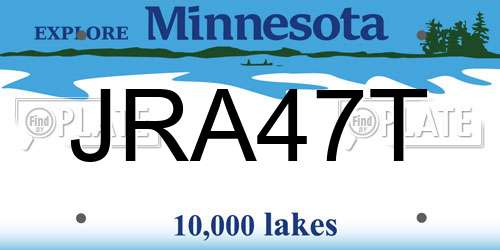 JRA47T Minnesota License Plate