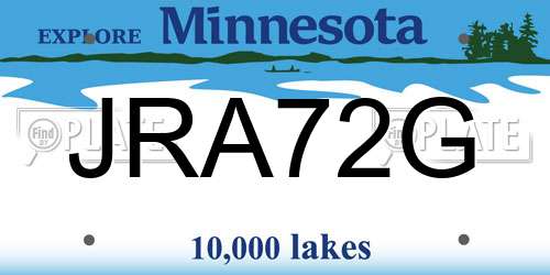 JRA72G Minnesota License Plate