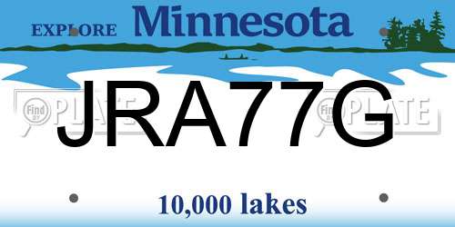 JRA77G Minnesota License Plate
