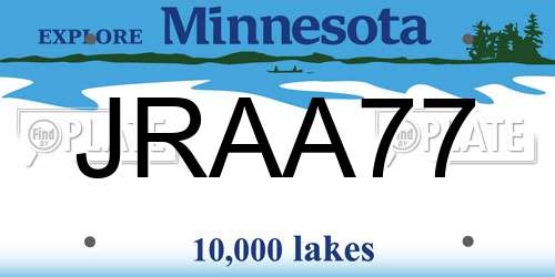 JRAA77 Minnesota License Plate