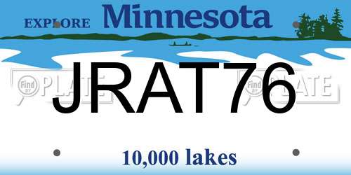 JRAT76 Minnesota License Plate