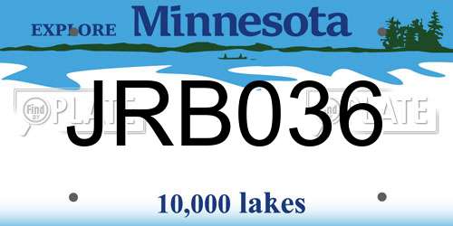 JRB036 Minnesota License Plate