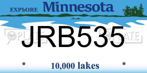 JRB535 Minnesota License Plate