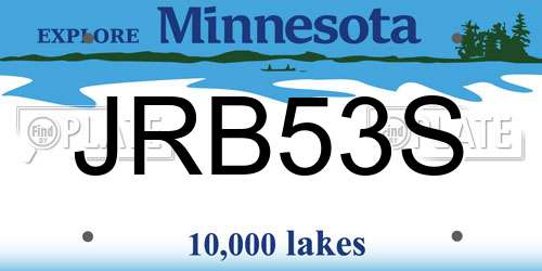 JRB53S Minnesota License Plate