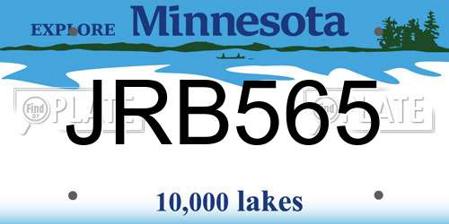 JRB565 Minnesota License Plate