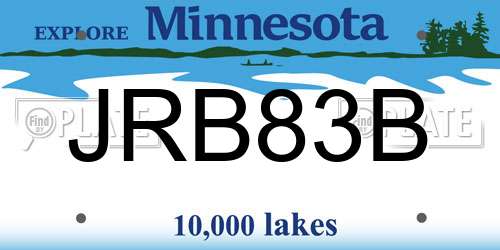 JRB83B Minnesota License Plate