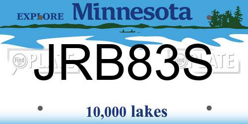 JRB83S Minnesota License Plate