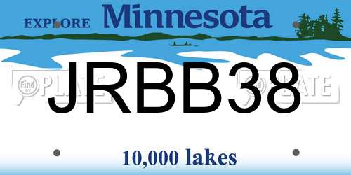 JRBB38 Minnesota License Plate