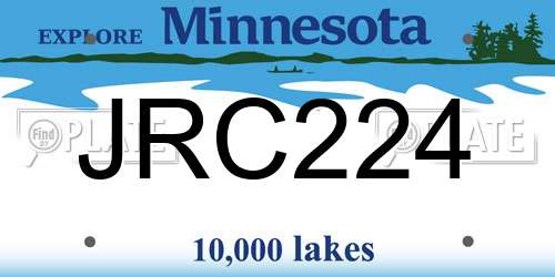 JRC224 Minnesota License Plate