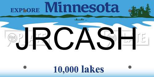 JRCASH Minnesota License Plate