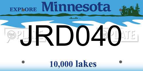 JRD040 Minnesota License Plate