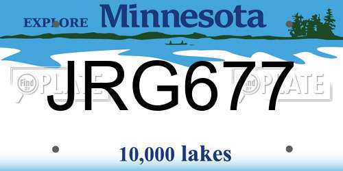 JRG677 Minnesota License Plate