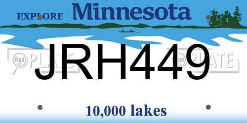 JRH449 Minnesota License Plate