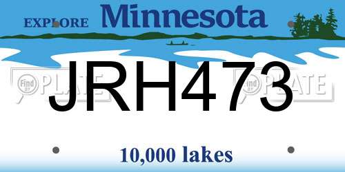 JRH473 Minnesota License Plate
