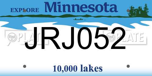 JRJ052 Minnesota License Plate