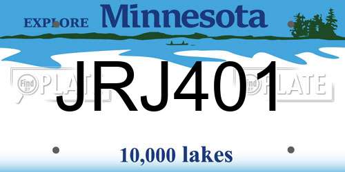 JRJ401 Minnesota License Plate