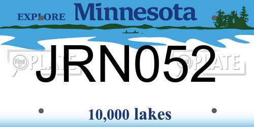 JRN052 Minnesota License Plate