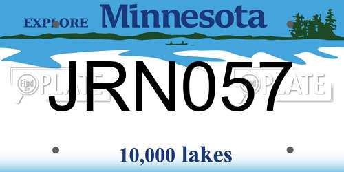 JRN057 Minnesota License Plate