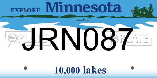 JRN087 Minnesota License Plate