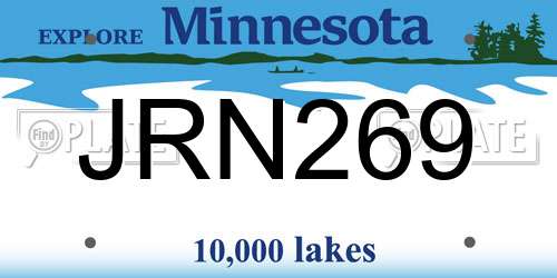 JRN269 Minnesota License Plate